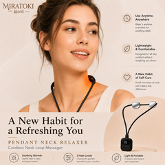 VedaLoop pendant neck relaxer by MIRATOKI — EMS neck massager worn hands-free